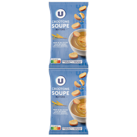 U Croûtons ronds frits pour soupe nature  2x90g  -  180g