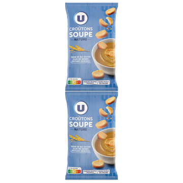 U Croûtons ronds frits pour soupe nature  2x90g  -  180g