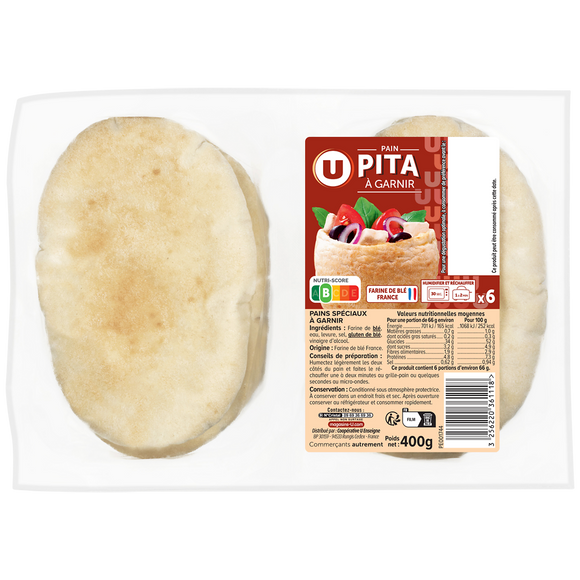 U Pains pita  x6  -  400g