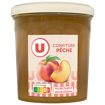 U Confiture de pêche 50% de fruits  pot de 370g