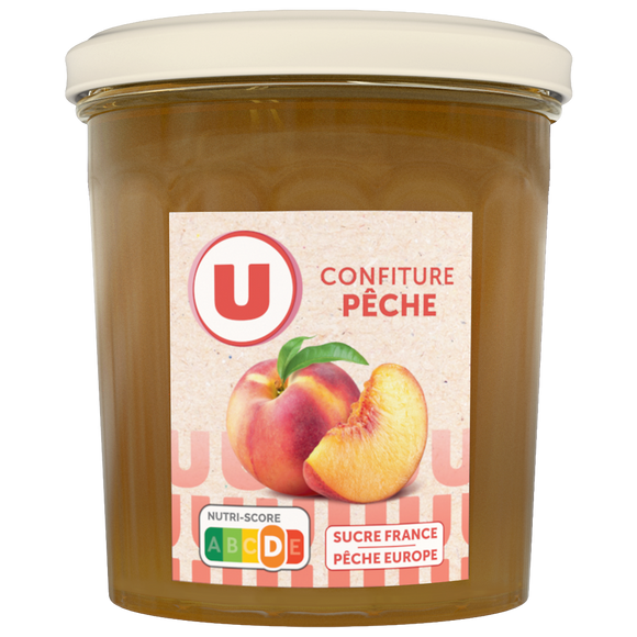 U Confiture de pêche 50% de fruits  pot de 370g