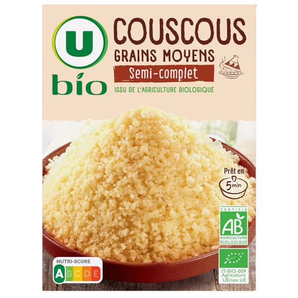 U BIO Couscous semi-complet  boîte de 500g