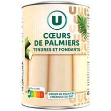 U Coeurs de palmier, boîte de 1/2 220g poids net égoutté 400g
