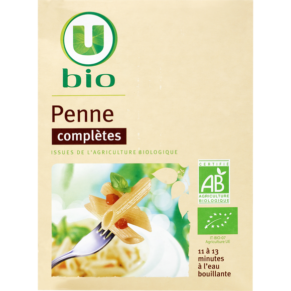 U BIO Pennes complètes  boîte en carton de 500g