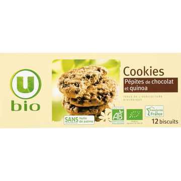 U BIO Cookies bio quinoa pépites chocolat paquet de 175g