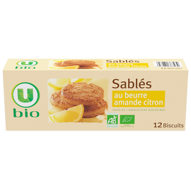 U BIO Biscuits Sablés bio amandes citron paquet de 200g