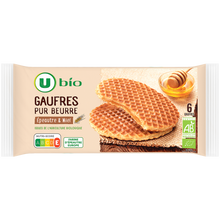 U BIO Gaufre au miel et à la farine d'épeautre bio boîte de 175g