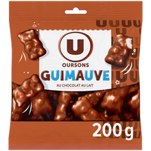 U Bonbons Confiserie oursons en guimauve au chocolat au lait sachet de 200g