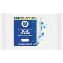 U Eponge grattante décorée salle de bain - x2