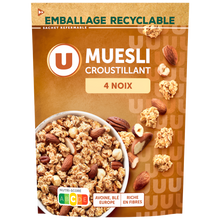 U Céréales Muesli croustillant aux 4 noix paquet de 500g