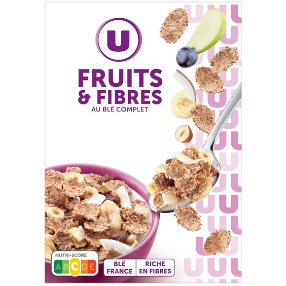 U Céréales fruits et fibres boîte de 500g