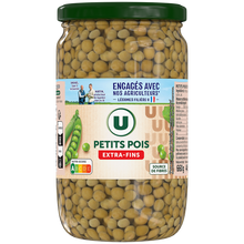U Petits pois extra-fins - Bocal de 445g net égoutté