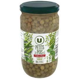 U Petits pois extra-fins - Bocal de 445g net égoutté