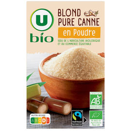 U BIO Sucre Blond pure canne en poudre 500g