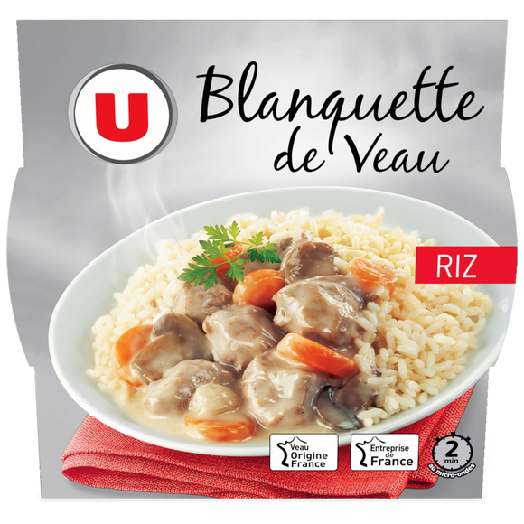 U Blanquette de veau  barquette micro-ondable de 300g