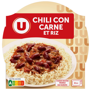 U Chili con carne  barquette micro ondable de 300g