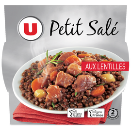 U Petit salé aux lentilles  barquette micro-ondable de 300g
