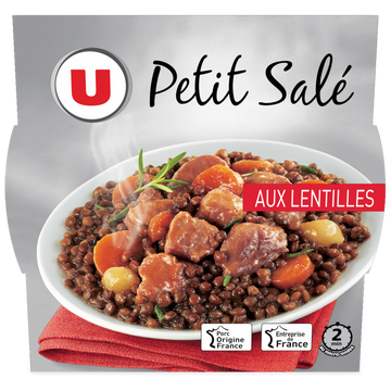 U Petit salé aux lentilles  barquette micro-ondable de 300g