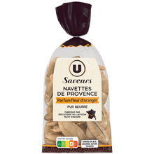 U SAVEURS Biscuits Navettes de Provence fleur d'oranger pur beurre - 400g