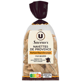 U SAVEURS Biscuits Navettes de Provence fleur d'oranger pur beurre - 400g