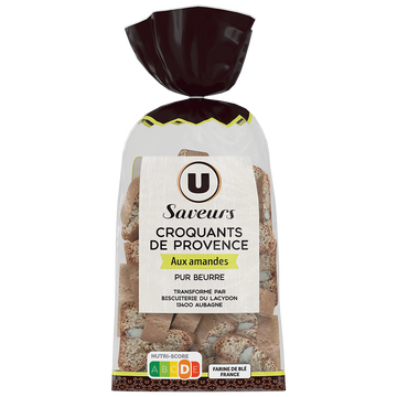U SAVEURS Biscuits Croquants de Provence aux amandes pur beurre - 300g