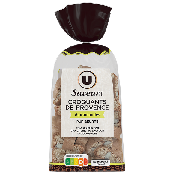 U SAVEURS Biscuits Croquants de Provence aux amandes pur beurre - 300g