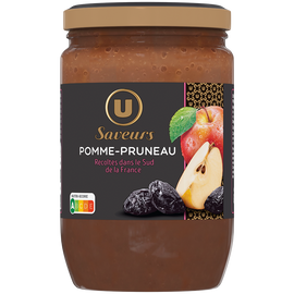 U SAVEURS Compote pomme pruneau, bocal 625g
