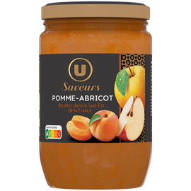U SAVEURS Compote pomme abricot, bocal 625g