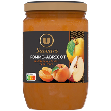 U SAVEURS Compote pomme abricot, bocal 625g