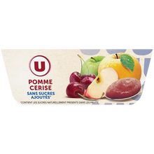 U Purée pomme cerise sans sucre ajoutés - coupelles 4x100g
