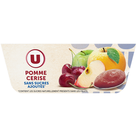 U Purée pomme cerise sans sucre ajoutés - coupelles 4x100g