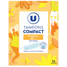 U Tampons compact normal avec applicateur Boîte de 16