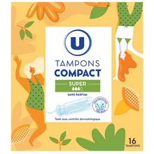 U Tampons compact super avec applicateur Boîte de 16