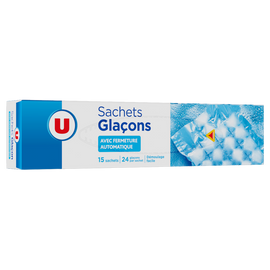 U Sachets à glaçons  15 sachets de 24 glaçons