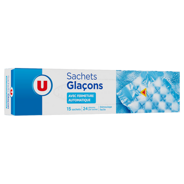 U Sachets à glaçons  15 sachets de 24 glaçons