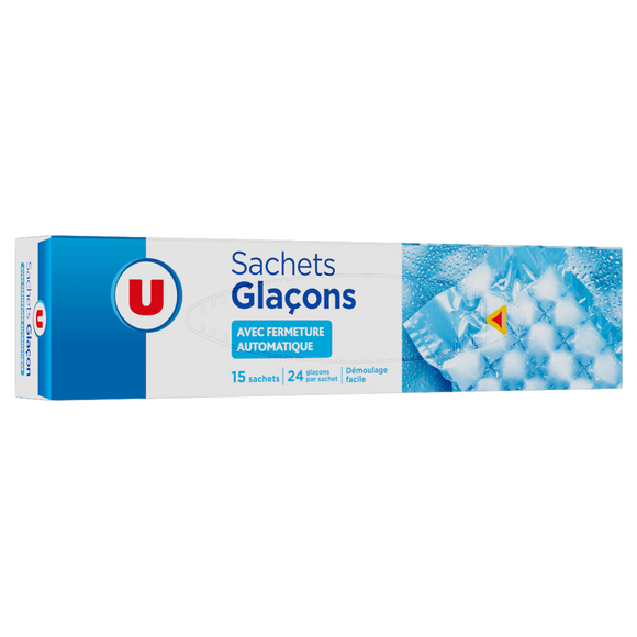 U Sachets à glaçons  15 sachets de 24 glaçons