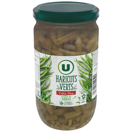 U Haricots verts extra-fins  - Bocal de 345g net égoutté
