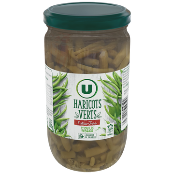 U Haricots verts extra-fins  - Bocal de 345g net égoutté