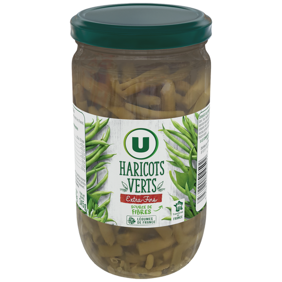 U Haricots verts extra-fins  - Bocal de 345g net égoutté