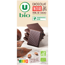 U BIO Chocolat noir 70% tablette 100g