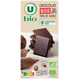 U BIO Tablette de chocolat noir  100g