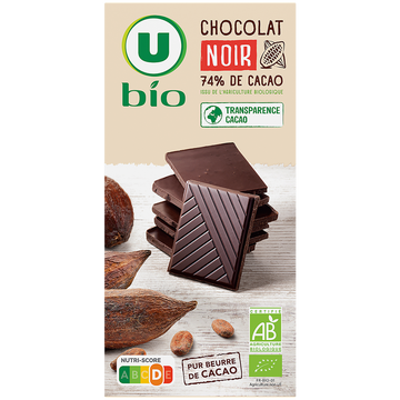 U BIO Tablette de chocolat noir  100g