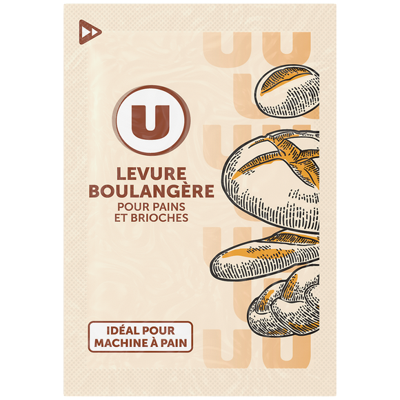 U Levure boulangère  6 sachets de 5g dans un paquet de 30