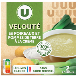U Soupe Velouté de poireaux et pommes de terre 2 briques de 30cl, 620g