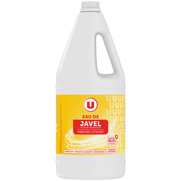 U Eau de javel parfum citron , Bidon 2L