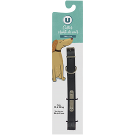 U Collier pour chien en croute de cuir  taille M 34-42cm, 37g