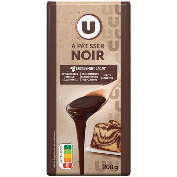 U Chocolat noir à pâtisser  Tablette de 200g
