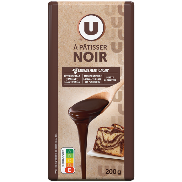 U Chocolat noir à pâtisser  Tablette de 200g