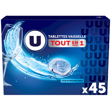 U Tablettes lave-vaisselle tout en 1 , boîte de 45