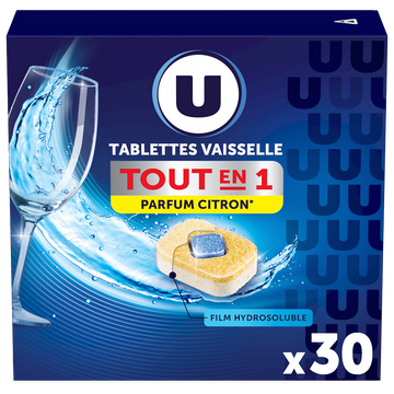 U Tablettes lave-vaisselle citron tout en 1, x30